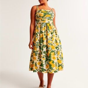 NWT Yellow Floral Abercrombie Midi Dress XS